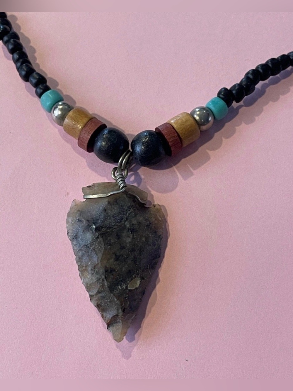 Agate Arrowhead Mixed Bead Necklace #7144